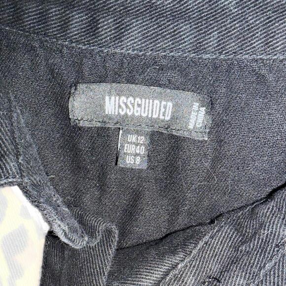 Missguided Black & Leopard Print Button-Up Shirt – Size US 8 - Picture 4 of 6